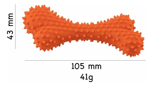 Juguete Para Perro Hueso Mordible Con Textura Sabor Res Naranja - Imagen 8