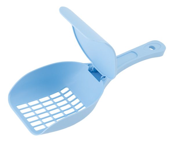 Pala Recogedor Arenero Para Gatos Mr Wuff Con Tapadera Color Azul
