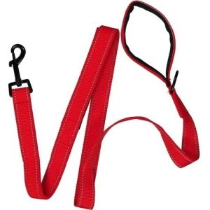 Collar Correa Para Perro Doble Agarre Alta Seguridad 1.20m Rojo