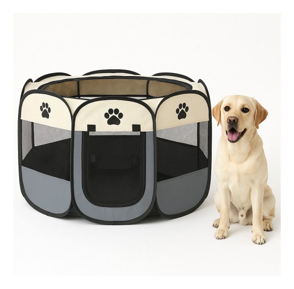 Casa Corral Para Perro Gato Conejo Mascota Plegable Mr Wuff Gris / Chico