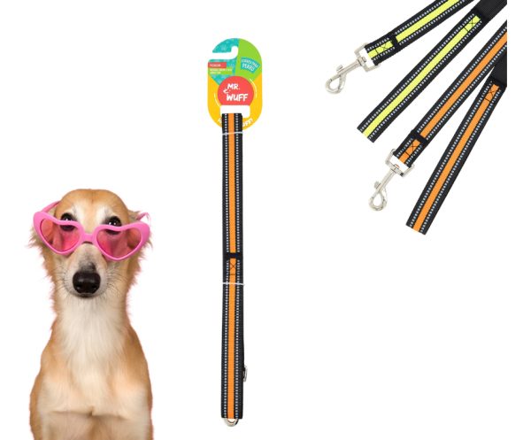 Correa Para Perro Resistente Fuerte Reflejante Mr Wuff Color Naranja