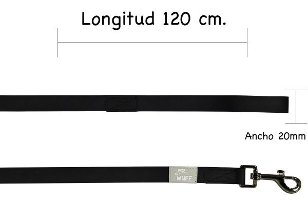Correa Para Perro Resistente Calidad Mr Wuff Negro - Imagen 6