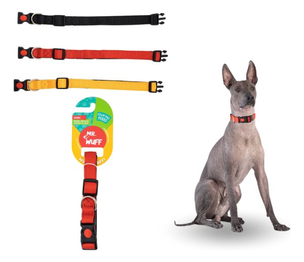 Collar Para Perros Gatos Mascotas Ajustable Mr Wuff Color Rojo Broche Tamaño Del Collar Xl