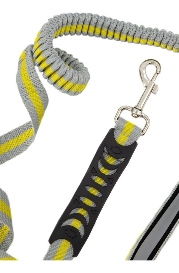Correa Cinturon Auto Mr Wuff Para Perro Elastica Resistente Gris/amarillo - Imagen 2