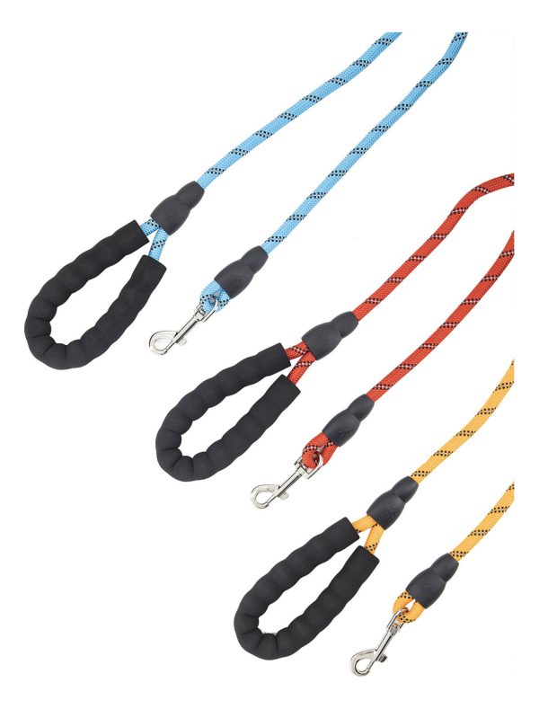 Correa Para Perro Fuerte Reflejante Mango Acolchado Mr Wuff Color Azul - Imagen 5