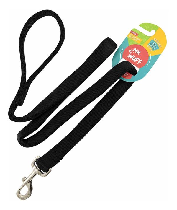 Correa Mr Wuff Perro Grande Cuerda Resistente Y Fuerte Negro
