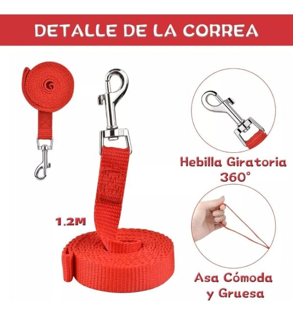Pechera Perro Arnes Seguridad Mr Wuff Chico Mediano Y Grande Rojo M37-47cm - Imagen 5