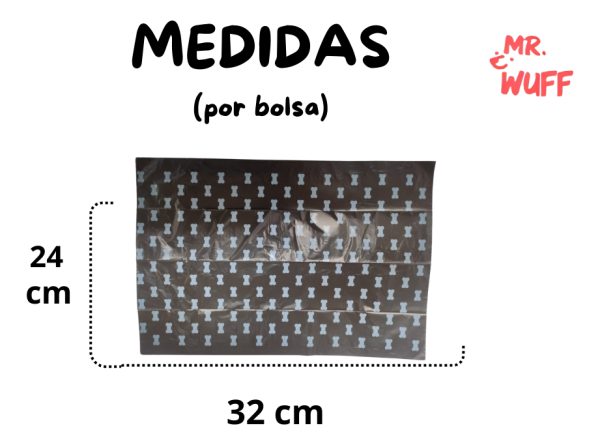 150 Bolsas Para Perro Popo Heces Sanitaria Mr Wuff 10 Rollos Negro - Imagen 4