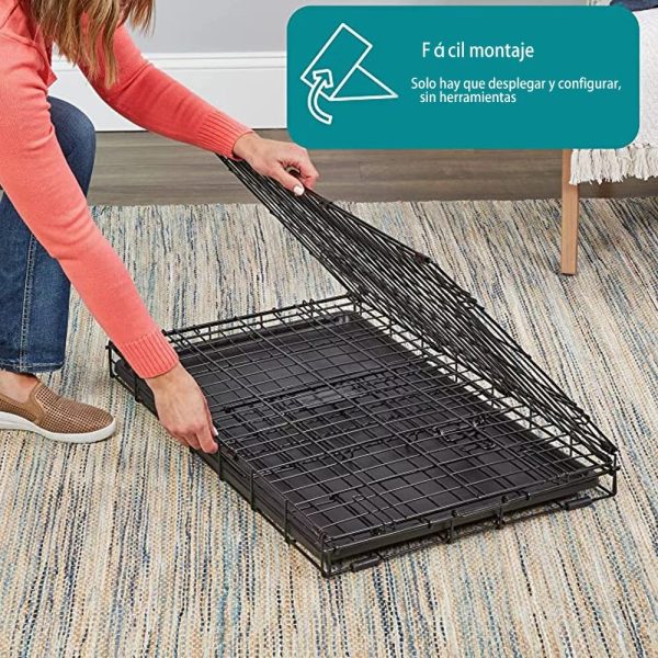Jaula Plegable Transportadora Perro Gato Mr Wuff 50x37x40cm Color Negro - Imagen 5