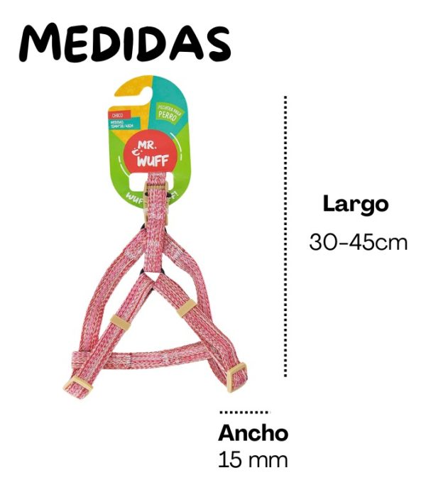 Pechera Arnes De Seguridad Para Perros Resistente Mr Wuff Rosa L - Imagen 5