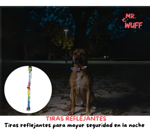 Collar Para Perro Gato Broche Ajustable Mr Wuff Multicolor Formas M - Imagen 6