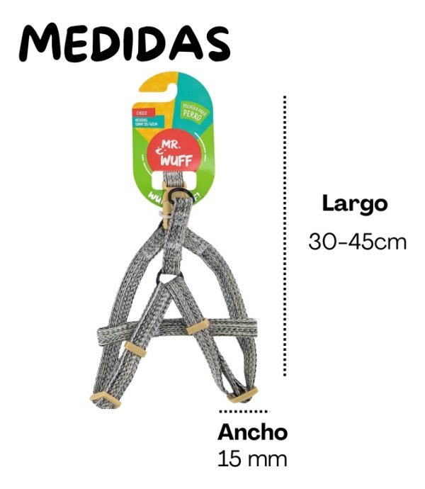 Pechera Arnes De Seguridad Para Perros Resistente Mr Wuff Gris M - Imagen 5