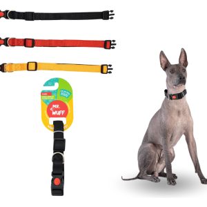 Collar Para Perros Gatos Mascotas Ajustable Mr Wuff Negro Broche L