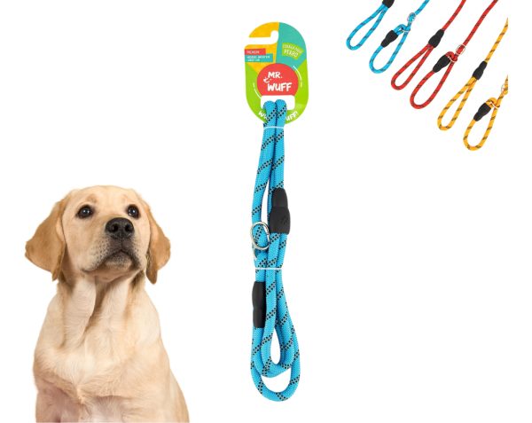 Correa Para Perro Resistente Ajustable Reflejante Mr Wuff Color Azul