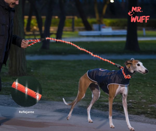 Correa Para Perro Resistente Ajustable Reflejante Mr Wuff Color Rojo - Imagen 5