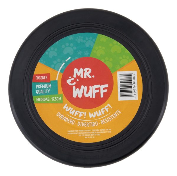 Frisbee Volador Perro Mr Wuff Resistente Flexible Negro - Imagen 2
