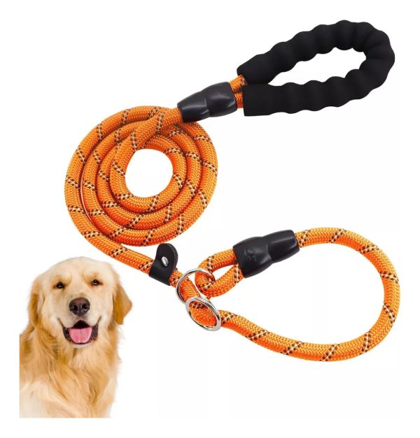 Correa Para Perro Resistente Ajustable Reflejante Mr Wuff Color Naranja