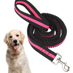 Correa Para Perro Elástica Resistente 1.20m De Alta Calidad Gancho Metalico Color Rosa Marca Mr. Wuff