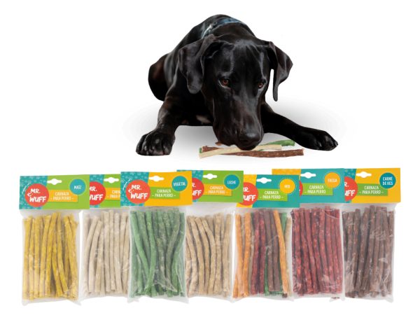 Premios Carnaza Perro Snack 20 Palitos 250gr Mr Wuff Mixto