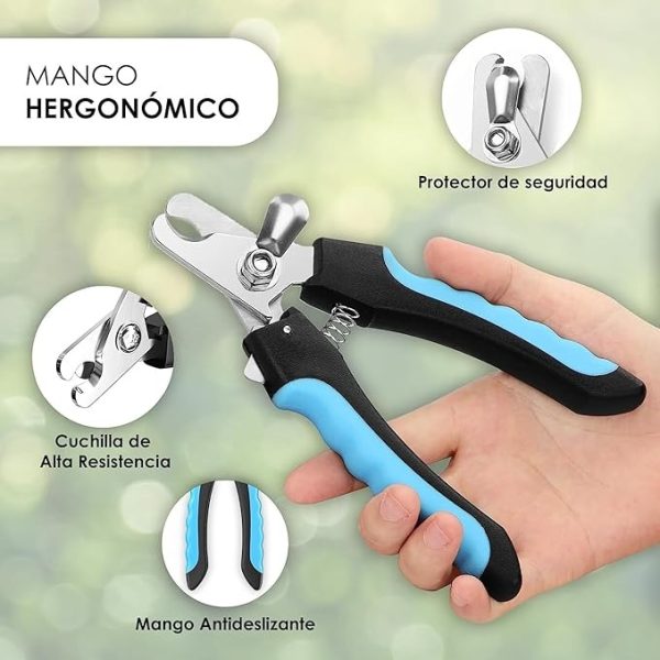 Corta Uñas Perro Gato Mascota Mr Wuff Antdeslizante Color Azul - Imagen 6