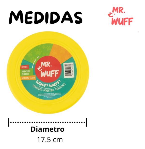 Frisbee Volador Perro Mr Wuff Resistente Flexible Amarillo - Imagen 4