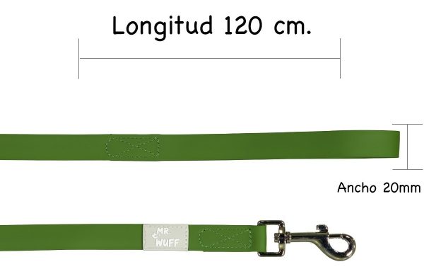Correa Para Perro Resistente Calidad Mr Wuff Verde Militar - Imagen 4