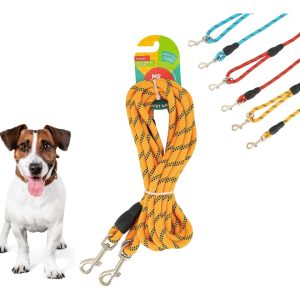 Correa Perro Larga 4.5m Reflejante Gancho Extra Mr Wuff Naranja