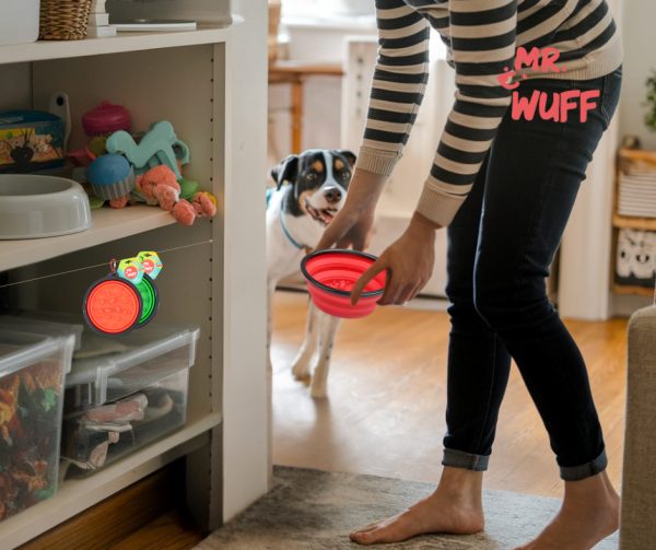Plato Comedero Perro Plegable Interactivo Grande Mr Wuff Rojo - Imagen 8