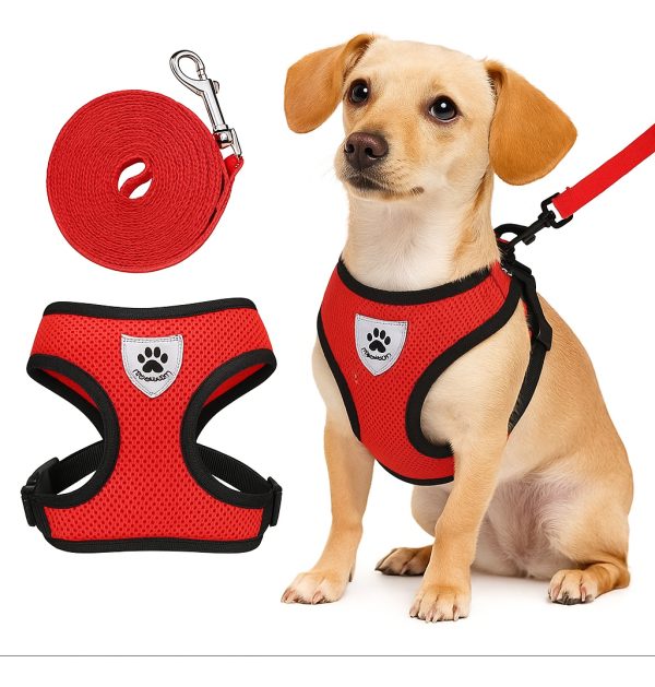 Pechera Arnes Seguridad Perro Gato Mascota Mr Wuff Mediano Rojo M37-47cm