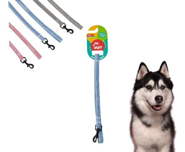 Correa Para Perros Grande Resistente Fuerte 1.20m Mr Wuff Color Azul