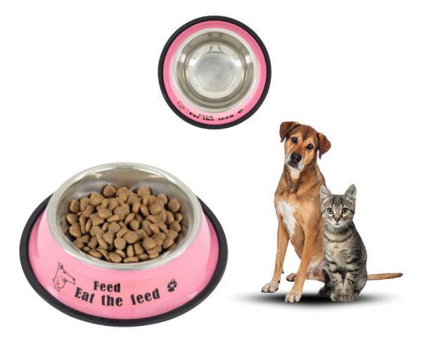 Plato Comedero Perro Antidezlizante 538 G 19oz 22 Cm Mr Wuff Rosa